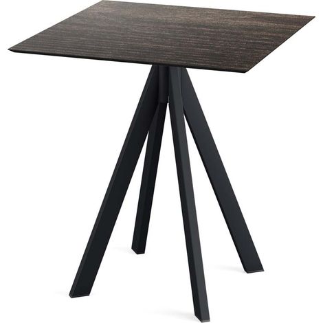 Table de bistrot Infinity avec piètement noir + plateau HPL 70x70 cm - Veba