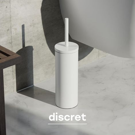 WC-Bürste aus Edelstahl und Silikon – Diskreter und hochwertiger Halter mit Spritzschutz – Antibakterieller Bürstenhalter (1/5)