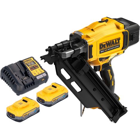 DeWalt DCN 930 H2 Akku Nagler 18 V 50 - 90 mm Brushless + 2x Powerstack Akku 5,0 Ah + Ladegerät (1/5)