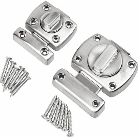 Loquet de Porte Sécurité, 2 Pcs Rotatif Serrure Verrou Porte/Fenêtre avec 12 Vis pour Maison Salle de Bains Toilette(Un Grand Un Petit) (1/5)