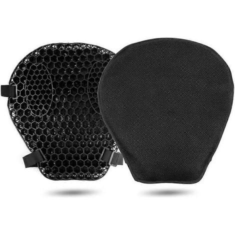 Coussin de selle universel en gel pour moto, structure alvéolée 3D absorbant les chocs, avec housse de selle. (1/5)