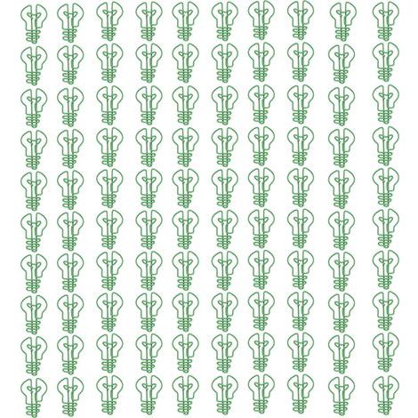 100Pcs Agrafes Spéciales Ampoule Mignon Bureau Métal Fournitures pour Notes Vert (1/5)