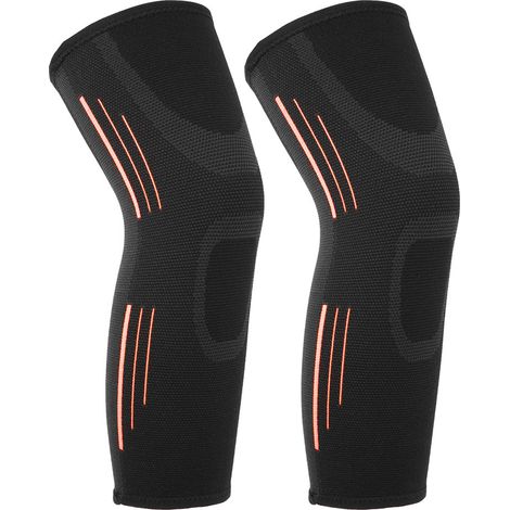 Genouillère De Sport - Protection Élastique Respirante Pour Course Cyclisme Fitness - Taille XL - Orange (1/5)