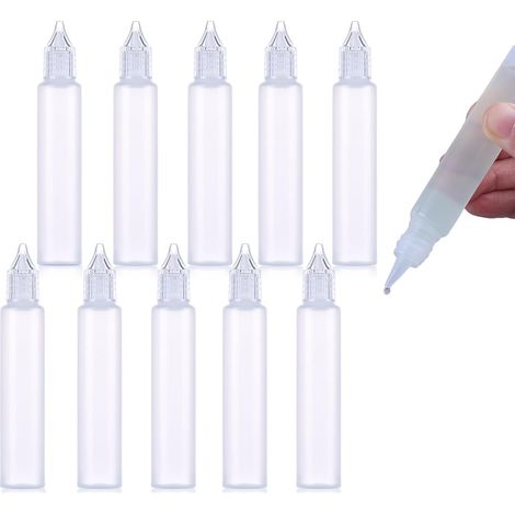 10 Pièces Fons Compte-Gouttes 30 ML en Plastique, Compressibles et Multifonctionnels pour Colle et Autres Liquides (1/5)