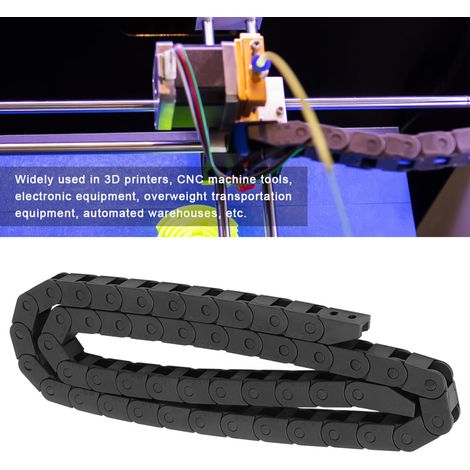 Chaîne porte-câble en nylon noir R18 de 1 mètre pour imprimante 3D et machine CNC, 10 x 10 mm (1/5)