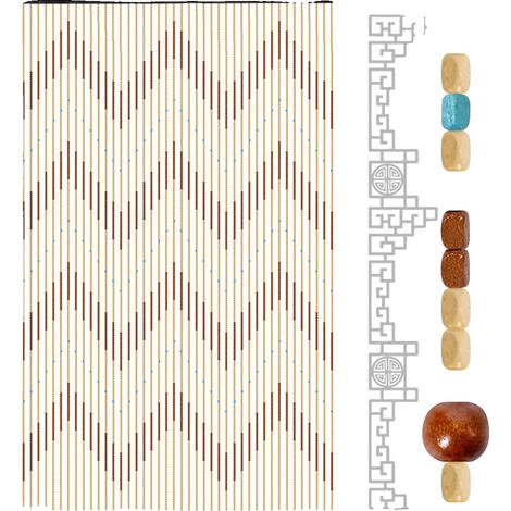Cortina de cuentas, material ecológico, decoración versátil para el hogar, marrón. (1/2)