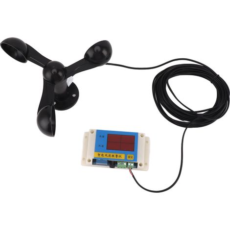 Anémomètre de grue à tour 3 pales, USB 5V, haute précision, vitesse du vent 2-12 niveaux, alarme extérieure, dispositif de mesure (1/5)