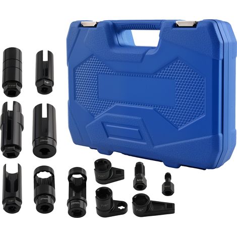 O2 Oxygen Sensor Socket 1/2" 3/8" Drive 22mm 27mm 29mm Tool Set Kit Case (1/5)