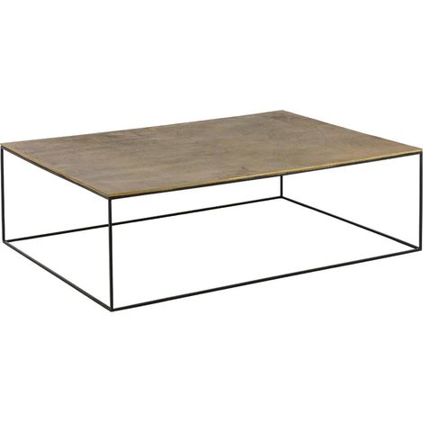 Table basse en aluminium doré et métal noir Victoria (1/5)