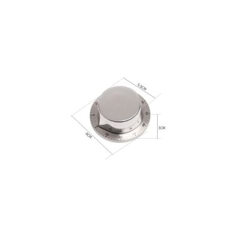 Timer da cucina, scala magnetica trasparente, allarme sonoro, nucleo interno rotante meccanico, timer da cucina in acciaio inox (argento - Crezuo)