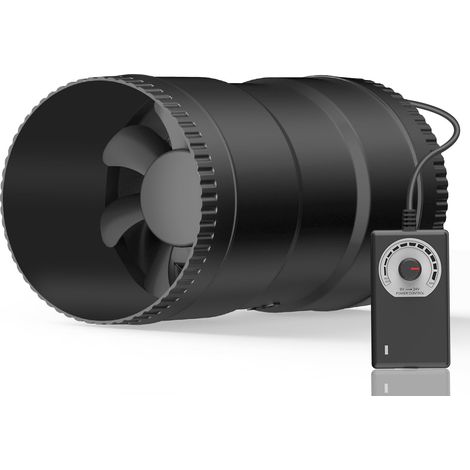 Ventilateur extracteur d'air 100mm 6W – Débit 221 m³/h – Contrôleur de vitesse variable – Pour caves, garages, tentes de culture (1/5)