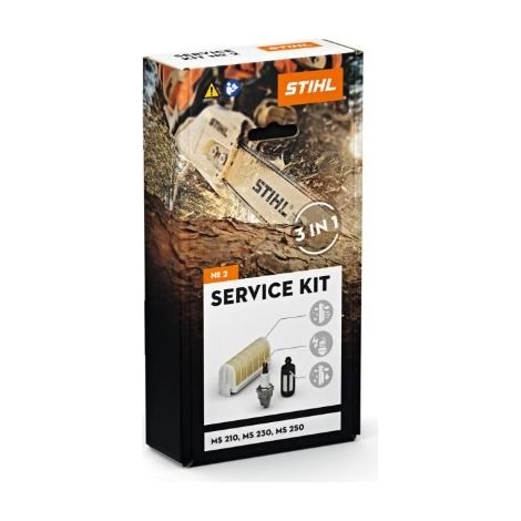 Stihl – Kit d'entretien 2 pour MS 210, MS 230, MS 250 – 11230074100 – Filtre à air polaire, bougie d'allumage, filtre à carburant