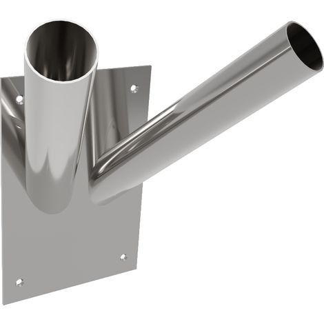 Soporte de pared doble de acero inoxidable para 2 banderas