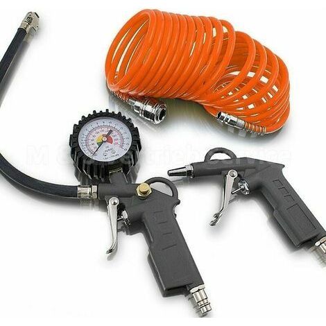 Ensemble d'accessoires à air comprimé 3 pièces pour tuyau de compresseur soufflette à pression des pneus (1/4)