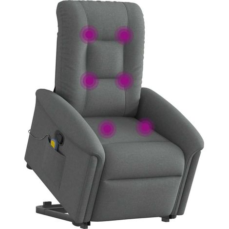 Maison Exclusive - Massagesessel mit Aufstehhilfe Dunkelgrau Stof