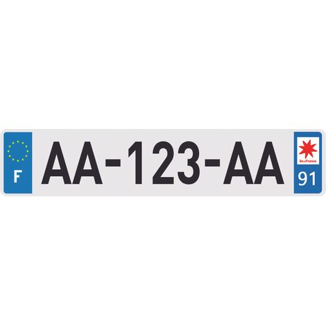 Plaque d'immatriculation Plastique homologuée SIV 520 x 110 mm - 520 x 110 mm