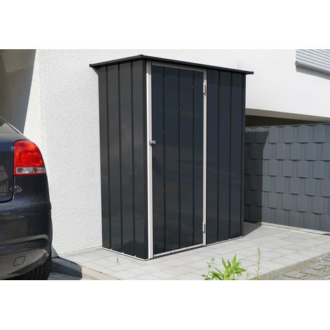 DURAMAX Metall-Gerätehaus Easy 1,5x0,6m Gerätehaus aus Metall in Anthrazitgrau, Geräteschrank mit 0,31 mm Wandstärke Gartenhaus (1/5)