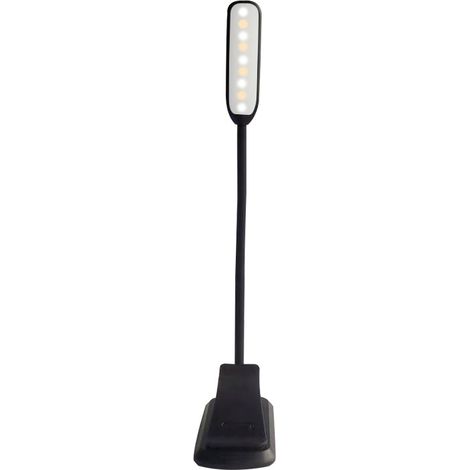 Leselampe, wiederaufladbare 7-LED-Klemmleuchte, 360° flexibler Hals, 3 Farbtemperaturen und 3 Helligkeitsstufen, Berührungsschalter, Mini-Nachtlicht für die Nacht, E-Reader, Reisen (Schwarz)