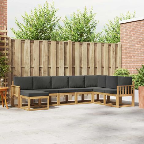 vidaXL Outdoor-Sofagarnitur mit Kissen 8 pcs Weiß und Anthrazit (1/5)