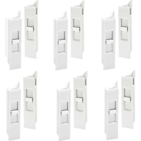 Lot de 6 paires de loquets basculants, loquets basculants de remplacement pour fenêtres en plastique (1/5)