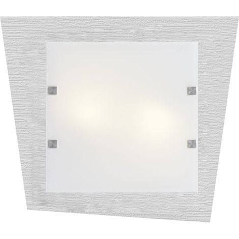 LUMICOM  SKINNY Plafoniera, LED INTEGRATO, 30W, 4000K, metallo, bianco spatolato, L55x50cm