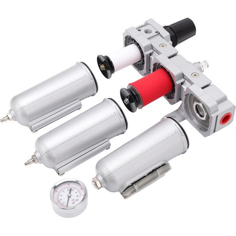 Système de séchage d'air à trois étages, sécheur à filtre à particules robuste pour air comprimé industriel, en alliage d'aluminium avec réservoir métallique, purge 1/2 pouce NPT avec évacuation autom (1/5)