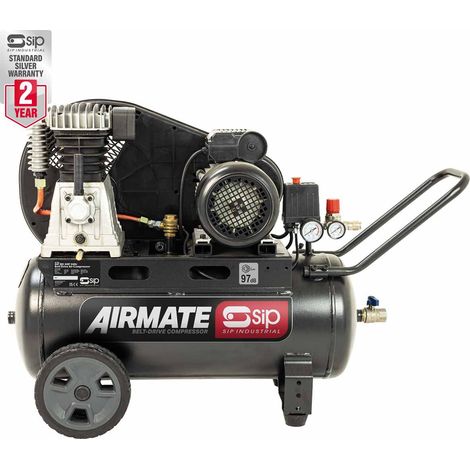 SIP BD 3HP 50 Litre Belt Drive Compressor - L42 x W99 x H71 cm - Black (1/5)