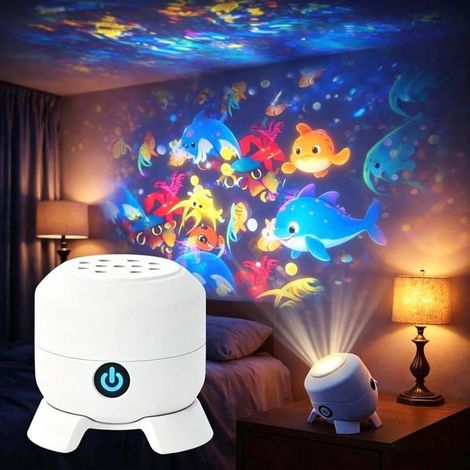Projecteur LED rotatif dynamique USB – 360°, flocon, océan – Dimmable – Nuit colorée (1/5)
