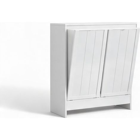 Meuble range linge en panneaux mélaminés 2 compartiments alb (1/5)
