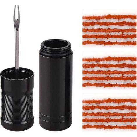 Kit de reparación para neumáticos sin cámara, Juego esencial con 10 gomas elásticas, Kit de reparación de neumáticos sin cámara para bicicleta (1/5)