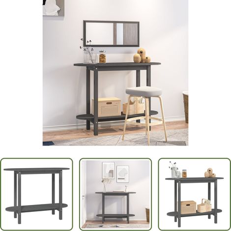 Table d'entrée bois -  Table console Gris 110x40x80 cm Bois massif de pin (1/5)