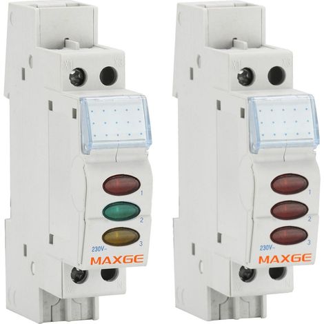 Indicatore Luminoso Triplo LED MAXGE Alpha+ EPSLT 230VAC Rosso / Giallo / Verde
