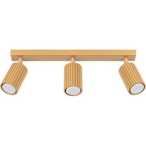 Spot Aluminium GU10 verstellbar in Gold 3-flammig länglich Modern Strahler (1/5)