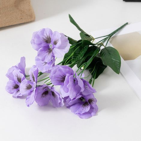 Fleurs Artificielles - Pensée - En Tissu - Pour Décoration Intérieure Extérieure - Centre de Table Mariage Jardin Cuisine - Lot de 1 (1/5)