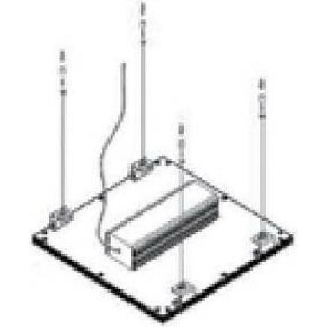 Nobile illuminazione kit sospensione per lpx e lpxm: 1 rosone 4 funi 1 cavo alimentazione ax3