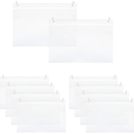 10 pièces Porte-étiquettes en Plastique Transparent, 21 x 16cm porte etiquette,Étiquette de Prix Porte-Étiquette, Réutilisables Porte-prix, pour Étagère,Marchandises(avec 20 Boucle de suspension) (1/5)