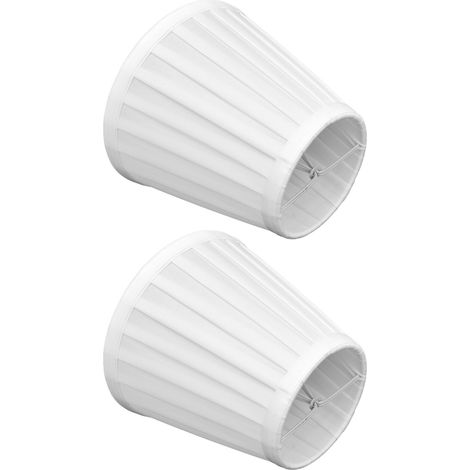 Lot de 2 petits abat-jour doubles à pince pour ampoule, en tissu confortable, pour lampe de table, lustre ou applique murale (PX07). (1/5)