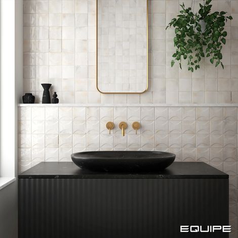Carrelage mural faïence effet rustique THANGLONG Arco 10x10cm White - Brillant - boîte de 0.50 m2 Arco 10x10 cm White - Brillant / Poli - boîte de 0.