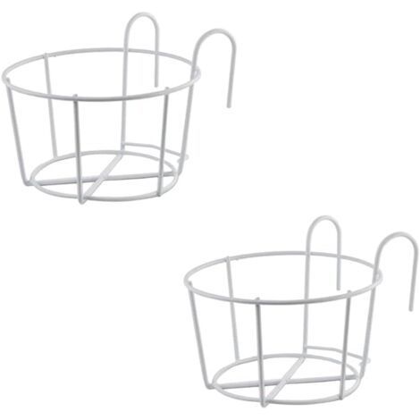 ALLIANDIS2 Pièces Support Fleurs Rond Crochet,Support Jardiniere Balcon Rond,Support Pot Métal Clôture,Pot Plante Garde Corps Suspendu Clôture,Convient pour Balcon,Jardin,Clôture,Intérieur Et Extérieu (1/5)