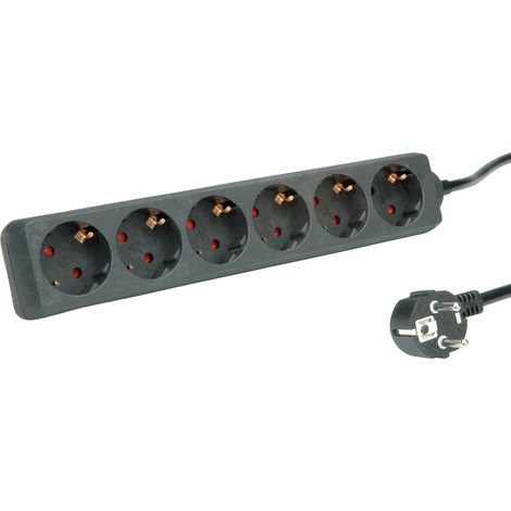 ROLINE MULTIPRISE 6X SANS INTERRUPTEUR, NOIR, 1,5 M 19071072
