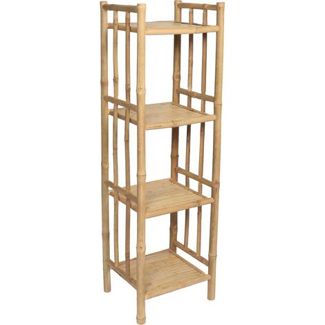 Meuble 4 etageres bambou a monter- bambou - Tendance