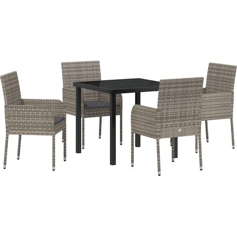 Maison Exclusive - Conjunto de Comedor de Jardín 5 pcs Gris ratán (1/5)