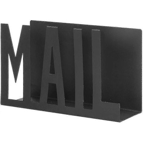 Porte-lettres de bureau en métal noir découpé (1/5)