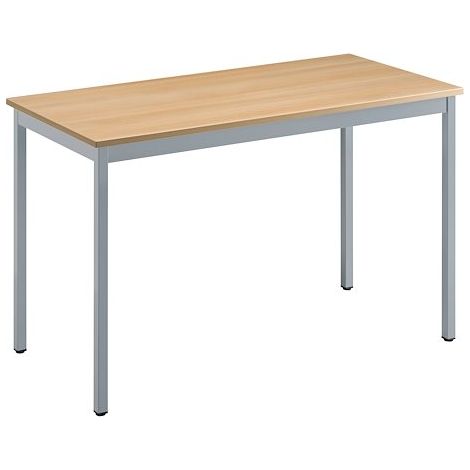 Table multi-usages chêne clair L 120 x P 60 cm - Éco - piétement aluminium - Maxiburo
