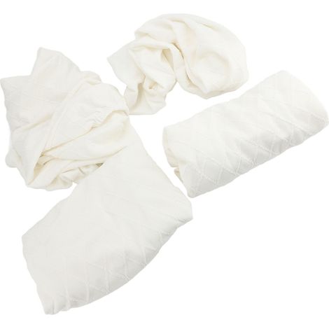 4 sets housses chaise polyester imperméables – Détachables lavables tabouret bar haut protecteur salle à manger comptoir blanc (1/2)