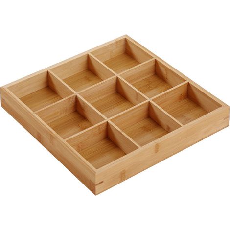 Plateau en Bois à Compartments Multiples pour Sushi et Hot Pot - 9 Cases, Plateau de Service pour Restaurants (1/5)