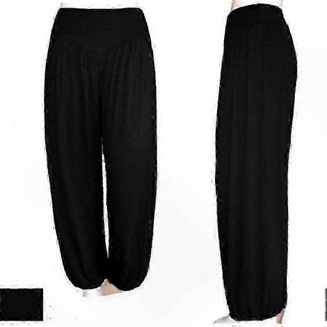 Weit geschnittene Damenhose, lässige Haremshose für Tanz, Yoga, im Bohème-Zigeunerstil, elastischer Bund, bequem. (1/4)