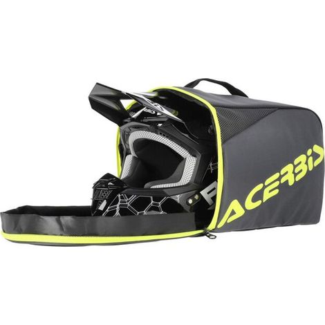 Bolsa para casco Acerbis X-Linear, color amarillo neón/negro, diseño compacto. (1/5)