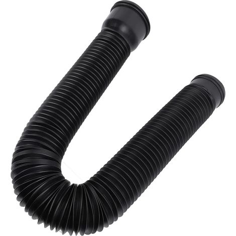Rallonge de descente de gouttière flexible en PE extensible pour évacuation des eaux pluviales, ronde, noire, pour villa extérieure. (1/5)