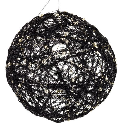Boule décorative de Noël noire à LED de 25 cm (1/5)